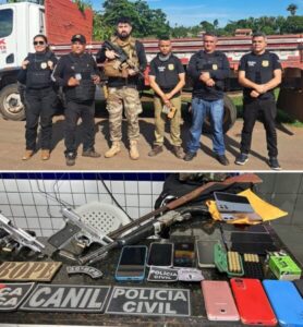 Operação conjunta da PC e PM apreende oito armas e prende nove pessoas em São João Batista