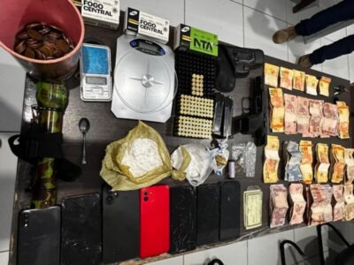 INVESTIGADO POR HOMICÍDIO É PRESO EM FLAGRANTE POR TRÁFICO DE DROGAS E POSSE ILEGAL DE ARMA DE FOGO EM SANTA INÊS