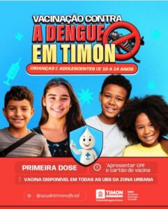 Prefeitura de Timon inicia vacinação contra a dengue para crianças e adolescentes