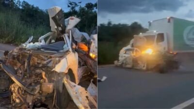Engavetamento com cinco veículos deixa 1 morto e 4 feridos na BR-230, no Sul do Maranhão