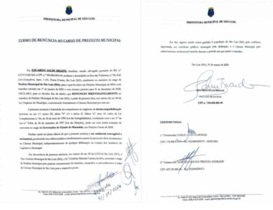 Confira a íntegra da Carta Renúncia do prefeito Eduardo Braide