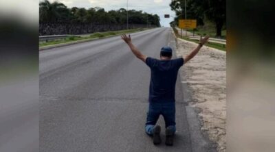 Wanderlei publica foto ajoelhado após decisão que o retorna ao cargo de governador do Tocantins: ‘Obrigado meu Deus’