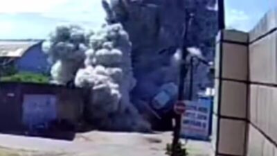 Explosão de caminhão betoneira assusta moradores de Fortaleza