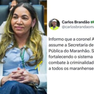 Carlos Brandão anuncia coronel Augusta Andrade como nova secretária de Segurança Pública do Maranhão