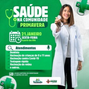 Turilândia – Povoado Primavera recebe nesta sexta-feira (21) o programa Saúde na Comunidade