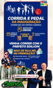 Inauguração da estrada Curitiba a Agrovila neste sábado em Palmeirândia tem premiação de mais de R$ 22 mil no “Corrida e Pedal”