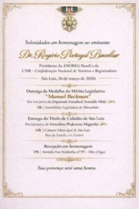 Rogério Portugal será homenageado com medalha e título de cidadão de São Luís