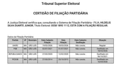 Certidão confirma Duarte Jr. no União Brasil