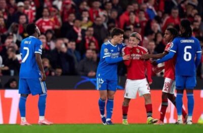Uefa suspende jogador do Benfica após episódio de racismo contra Vini Jr