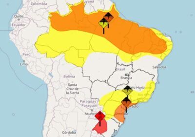Alerta de chuvas e calor extremo atinge o Brasil