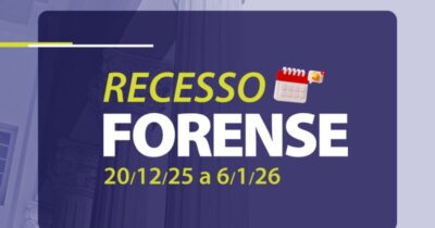 Poder Judiciário terá recesso forense de 20 de dezembro a 6 de janeiro
