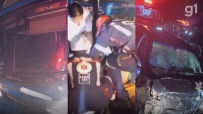 Duas pessoas ficam feridas após carro em que estavam colidir com ônibus na BR-316, entre Caxias e Timon