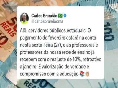 Servidores do Maranhão recebem salário nesta sexta (27); professores já terão reajuste de 10%
