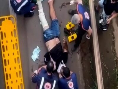 Motociclista cai de viaduto após acidente na BR-010