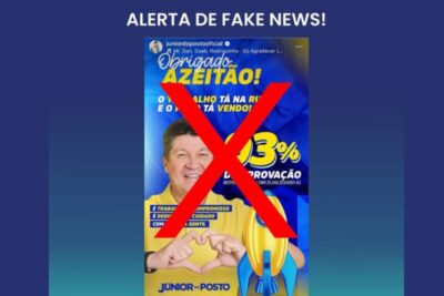 Prefeito divulga pesquisa falsa e instituto desmente aprovação de 93% em São Domingos do Azeitão