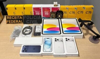 Polícia Civil e Receita Federal apreendem eletrônicos e produtos importados sem regularização em Imperatriz