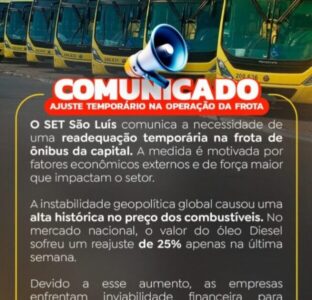 Transporte público terá “readequação” temporária em São Luís