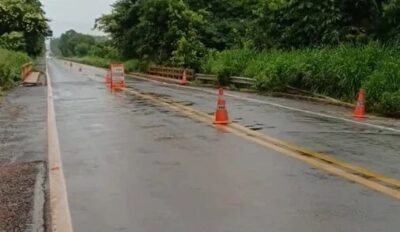 Um ano após interdição, ponte na BR-010 volta a apresentar problemas
