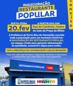 Porto Rico do Maranhão Celebra Inauguração do Restaurante Popular nesta sexta-feira