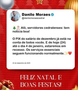 Prefeitura de Cedral do Maranhão Antecipa Salário e Anuncia Recesso