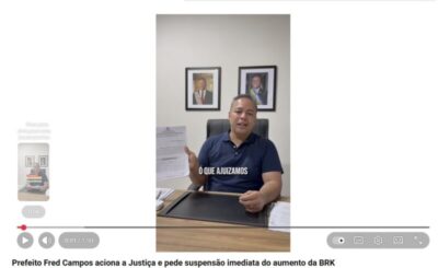 VÍDEO: Prefeito Fred Campos aciona a Justiça e pede suspensão imediata do aumento da BRK