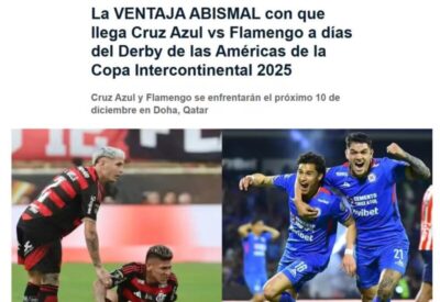TV mexicana aponta “vantagem abismal” do Cruz Azul sobre o Flamengo antes do Derby das Américas