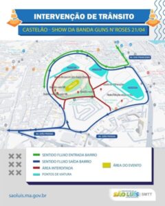 Trânsito no entorno do Estádio Castelão é alterado para show do Guns N’ Roses em São Luís