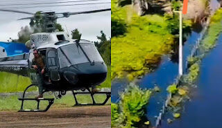 MÃO AMIGA! Prefeito Roberto Costa aciona aeronave do CTA para socorrer moradora em comunidade ilhada