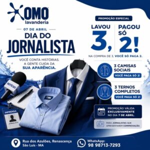 OMO Lavanderia lança promoção exclusiva para o Dia dos Jornalistas em São Luís