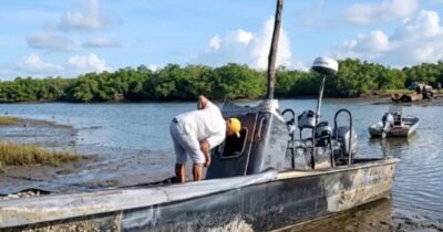 Pescadores encontram ‘narcolancha’ equipada com GPS e três motores no litoral maranhense