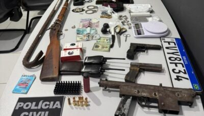 Operação da Polícia Civil apreende armas, drogas e dinheiro em Caxias