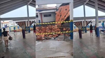 Telhado de escola infantil cai durante chuva e ventos fortes em Imperatriz