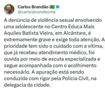 Governador determina prioridade em investigação de estupro em escola estadual