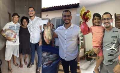 Dr. Júnior Castro distribui peixe, cestas básicas e ovos de Páscoa na Semana Santa em Vargem Grande