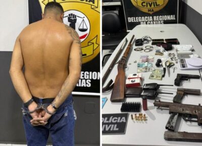 Polícia Civil apreende arsenal e prende suspeito ligado ao Bonde dos 40 em Caxias
