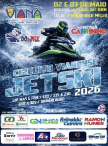 Viana recebe o Circuito Vianense de Jetski 2026 nos dias 2 e 3 de maio