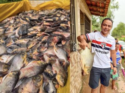 Adriano mantém tradição e distribui 12 toneladas de peixes compradas dos produtores locais em São Vicente Ferrer