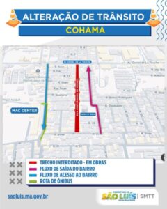 SMTT realiza interdição de trânsito na Cohama para obras da Caema