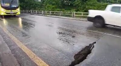 Vídeos expõem desgaste na ponte do Caratatiua e Sinfra anuncia manutenção