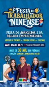 Prefeitura de Nina Rodrigues anuncia a 2ª Festa do Trabalhador Ninense com mais de R$ 30 mil em prêmios