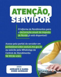 Prefeitura de São Luís libera acesso ao informe de rendimenos dos servidores