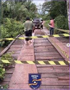 Defesa Civil interdita ponte na zona rural de Itapecuru-Mirim após danos causados pelas chuvas