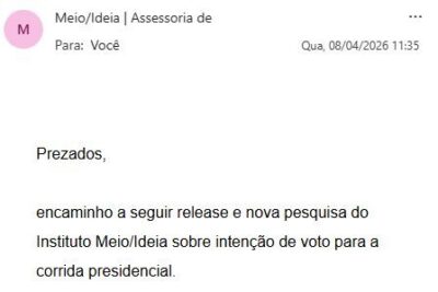 O fator rejeição apontado pela pesquisa Meio/Ideia…