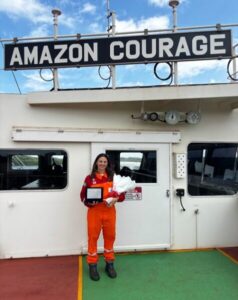 Rota marítima Alumar–Juruti tem primeira mulher no comando de embarcação