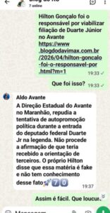 Presidente do Avante desmente “articulação” de Hilton Gonçalo para filiar Duarte Jr….