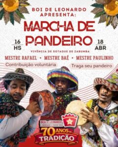 Boi de Leonardo realiza Marcha de Pandeiro no Quilombo Liberdade
