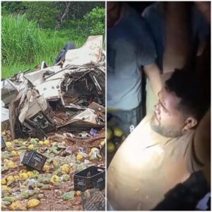 MILAGRE! Motorista de Estreito sofre grave acidente, é retirado de caminhão que ficou destruído e agradece a Deus de joelhos