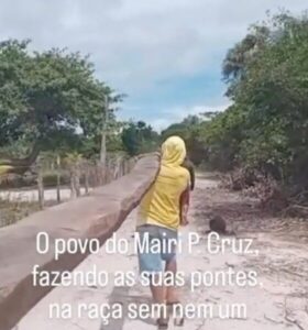 Moradores de Mairi improvisam ponte após fortes chuvas e cobram ação do poder público em Primeira Cruz (MA)