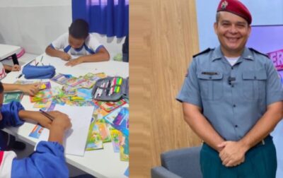 Cabo Márcio, o pai que viralizou nos Lençóis, agora ensina crianças a escreverem seus próprios livros