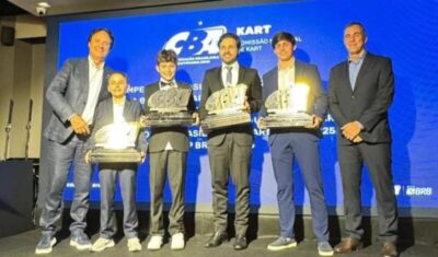 De macacão a traje de gala: Gael Rampazzo recebe troféu em noite especial da CBA